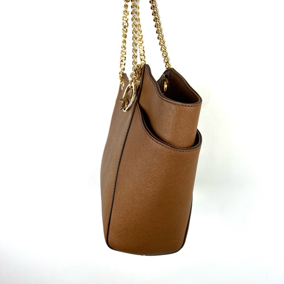 Michael Kors Women’s Brown Leather Shoulder Bag Size Medium - Picture 4 of 9